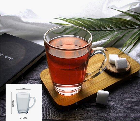 Premium Lead Free Glass Tea Cup Set of 6 pcs 210 ml (Ctn Box 12 units)
