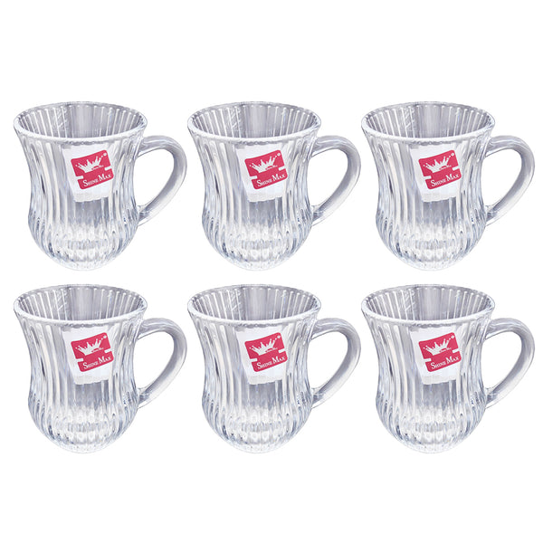 Glass Tea Cup Set of 6 Pcs (Ctn Box 12 units)
