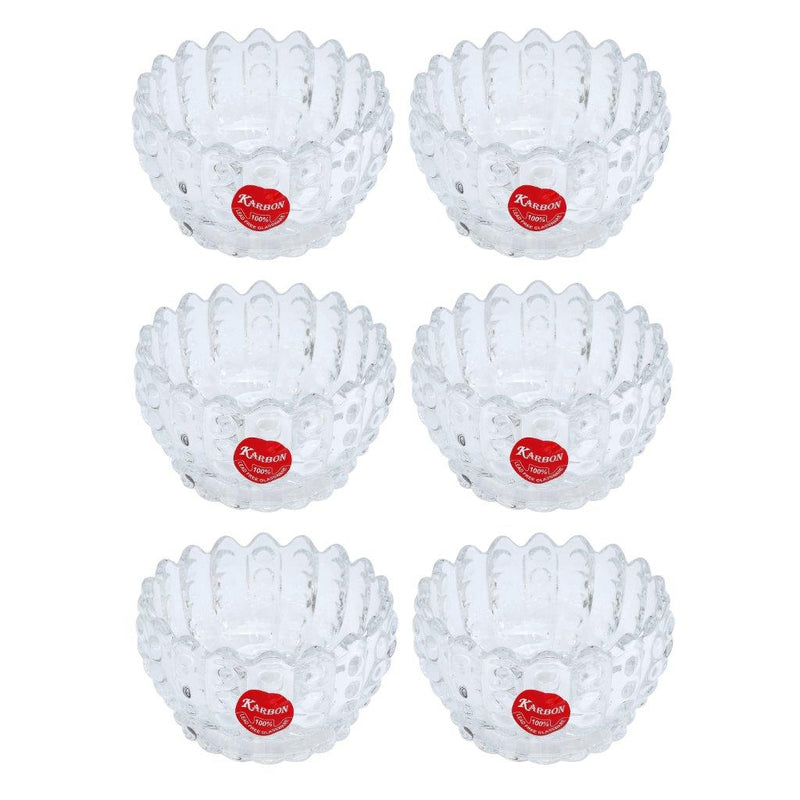 Crystal Glass Round Sugar Bowl Candy Jar Set of 6 Pcs 243 ml (Ctn Box 8 units)