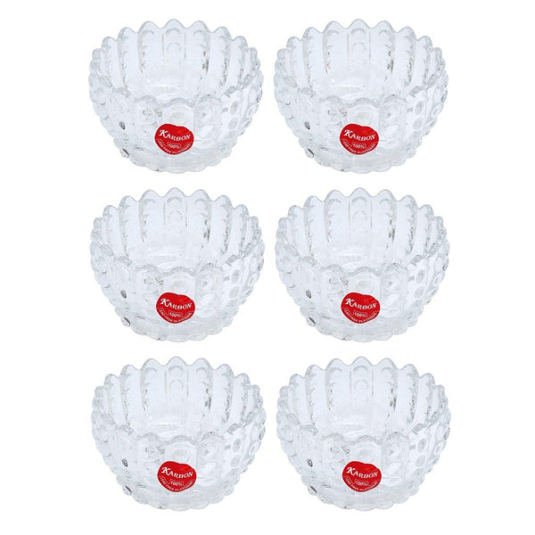 Crystal Glass Round Sugar Bowl Candy Jar Set of 6 Pcs 243 ml (Ctn Box 8 units)