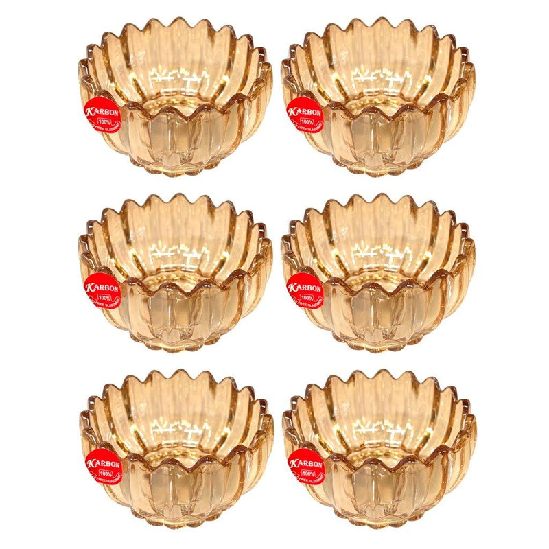 Crystal Glass Champagne Round Ice Cream and Dessert Set of 6 Pcs 243 ml (Ctn Box 8 units)