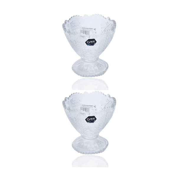 Crystal Cut Glass Ice Cream and Dessert Bowl Set of 2 Pcs 180ml (Ctn Box 24 units)