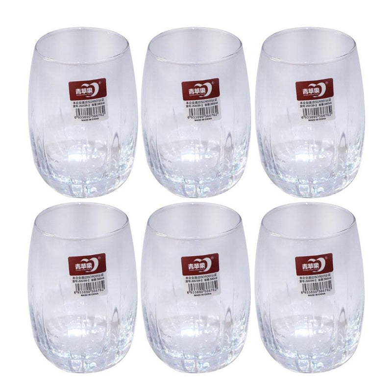 Premium Lead Free Glass Tumblers Set of 6 Pcs 380 ml (Ctn Box 12 units)