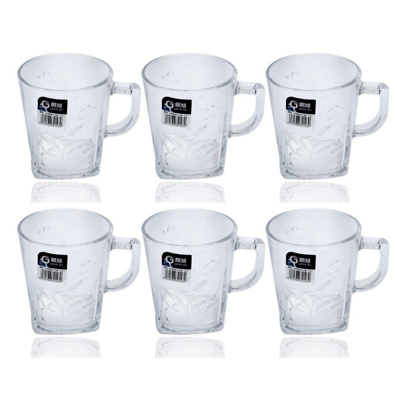Premium Lead Free Glass Tea Cup Set of 6 Pcs 290 ml (Ctn Box 12 units)