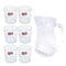Premium Glass Beverage Jug Water Jug and Cup Set of 6 Pcs 1500 ml+220 ml (Ctn Box 6 units)