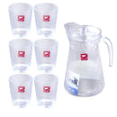Premium Glass Beverage Jug Water Jug and Cup Set of 6 Pcs 1600 ml/260 ml (Ctn Box 6 units)