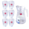Premium Glass Beverage Jug Water Jug and Cup Set of 6 Pcs 1600 ml/260 ml (Ctn Box 6 units)