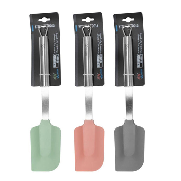 Stainless Steel Silicone Head Cooking Spatula Turner Kitchen Tool Gadget  29 cm