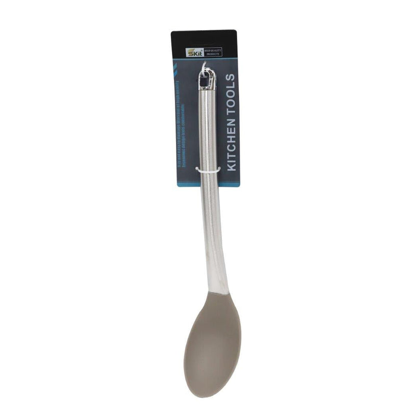 Stainless Steel Silicone Head Non Stick Cooking Spoon Kitchen Tool Gadget 33*6 cm (Ctn Box 240 units)