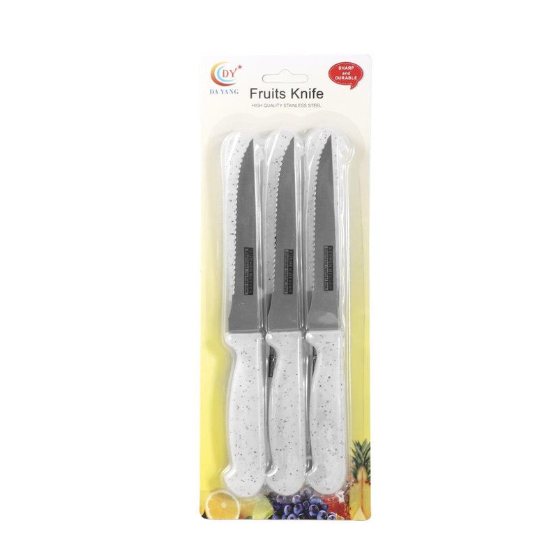 Stainless Steel Fruit Knife Marble Handle Set of 6 Pcs (Ctn Box 144 units)