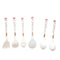 High Quality Plastic Kitchen Cutlery Utensil Spoon Set of 6 Pcs with Chrome Stand 37x15x13 cm (Ctn Box 12 units)