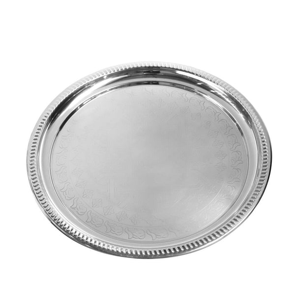 Stainless Steel Round Flat Silver Serving Tray 36 cm (Ctn Box 50 units)