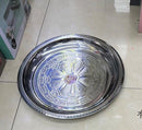 Stainless Steel Round Flat Silver Serving Tray 34 cm (Ctn Box 96 units)