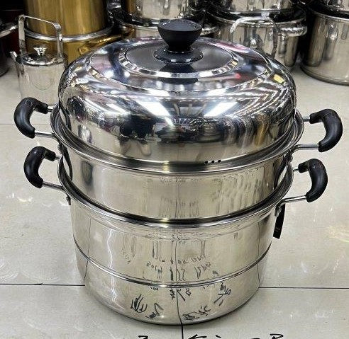 Stainless Steel Steamer Pan Set 2 tier 28 cm (Ctn Box 12 units)