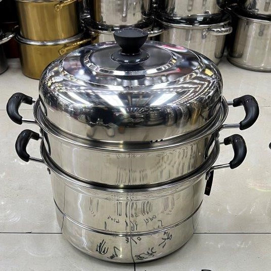 Stainless Steel Steamer Pan Set 2 tier 32 cm (Ctn Box 12 units)