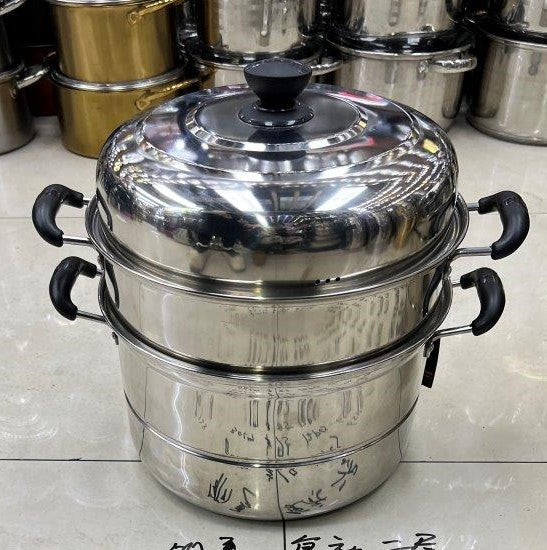 Stainless Steel Steamer Pan Set 2 tier 34 cm (Ctn Box 8 units)