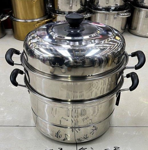 Stainless Steel Steamer Pan Set 2 tier 38 cm (Ctn Box 8 units)
