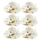 Royal Cream Abstract Print Ceramic Coffee Cup & Saucer Set of 6 Pcs (Ctn Box 24 units)