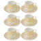 Royal Cream Abstract Print Ceramic Coffee Cup & Saucer Set of 6 Pcs (Ctn Box 24 units)