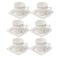 Royal Cream Abstract Print Ceramic Coffee Cup & Saucer Set of 6 Pcs (Ctn Box 18 units)