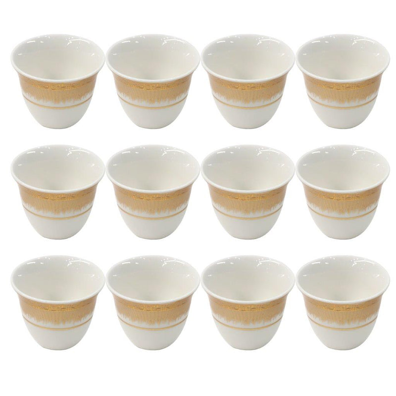 Ceramic Coffee Cawa Shafee Cup Set of 12 Pcs Abstract Print (Ctn Box 24 units)