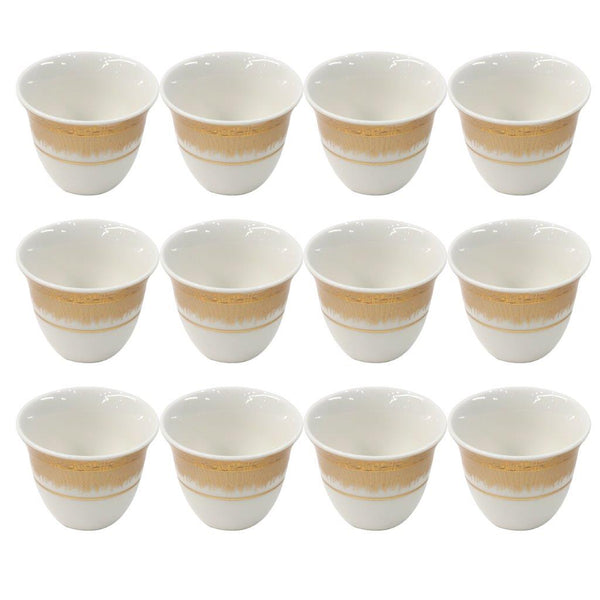 Ceramic Coffee Cawa Shafee Cup Set of 12 Pcs Abstract Print (Ctn Box 24 units)