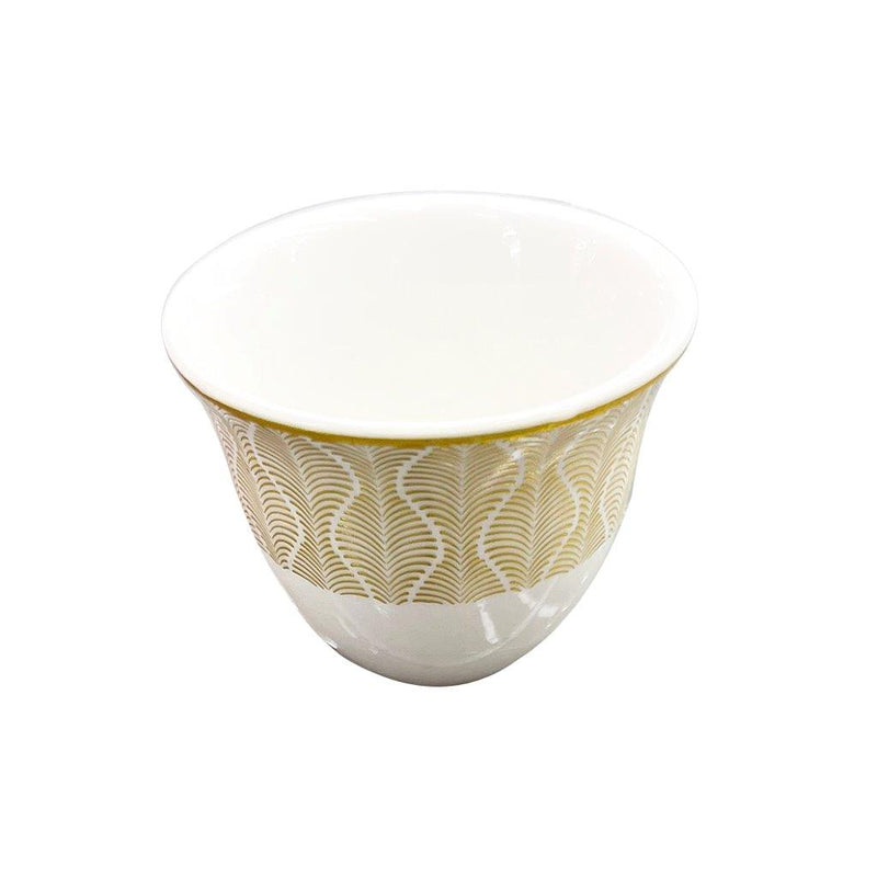 Ceramic Coffee Cawa Shafee Cup Set of 12 Pcs Abstract Print 80 cc (Ctn Box 24 units)