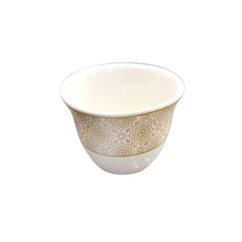 Ceramic Coffee Cawa Shafee Cup Set of 12 Pcs Abstract Print 80 cc (Ctn Box 24 units)