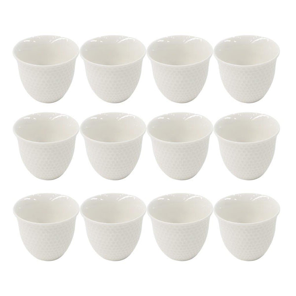 Ceramic Coffee Cawa Shafee Cup Set of 12 Pcs Abstract Print 80 cc (Ctn Box 24 units)