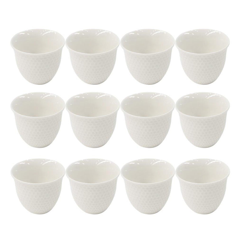 Ceramic Coffee Cawa Shafee Cup Set of 12 Pcs Abstract Print 80 cc (Ctn Box 24 units)