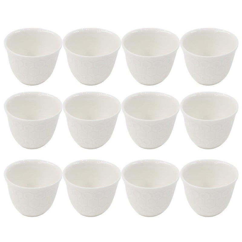 Ceramic Coffee Cawa Shafee Cup Set of 12 Pcs Abstract Print 80 cc (Ctn Box 24 units)