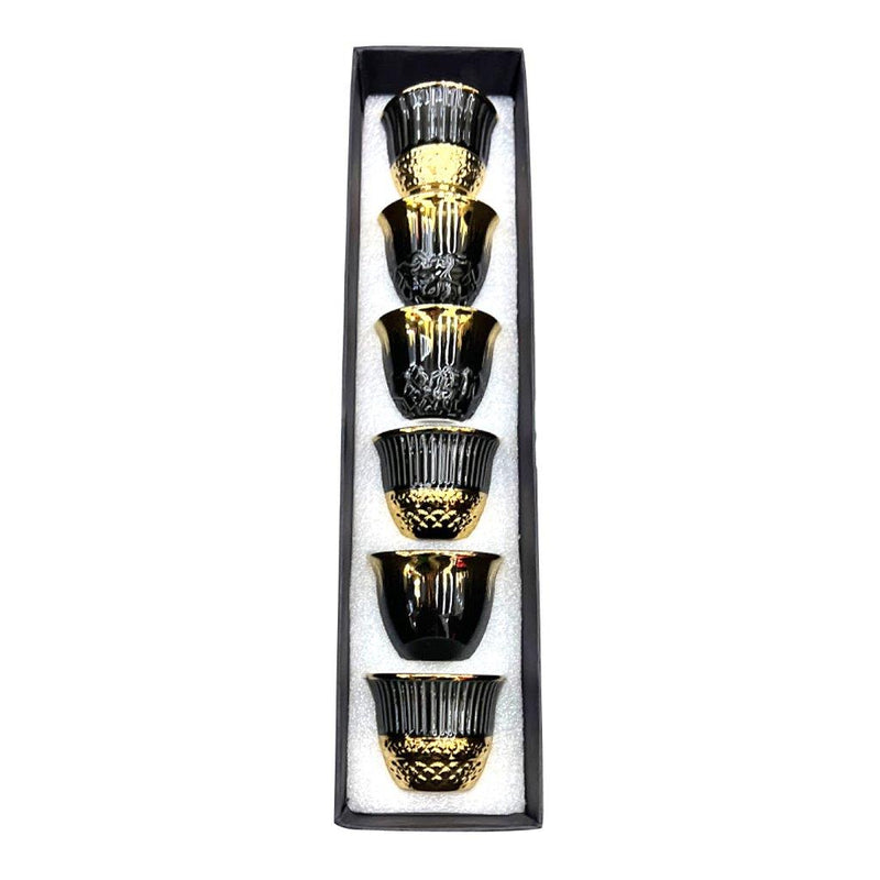 Ceramic Coffee Cawa Shafee Cup Set of 6 Pcs Abstract Print 80 cc (Ctn Box 48 units)