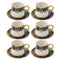 Ceramic Coffee Cup and Saucer Set of 6 Pcs Abstract Print Design 90CC/11 cm (Ctn Box 24 units)