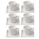 Ceramic Coffee Cup and Saucer Set of 6 Pcs Abstract Embossed Design 85CC/10.5*10 cm (Ctn Box 20 units)