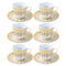Ceramic Coffee Cup and Saucer Set of 6 Pcs Abstract Print Design 85CC/11 cm (Ctn Box 24 units)