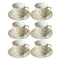 Ceramic Coffee Cup and Saucer Set of 6 Pcs Abstract Print Design 85CC/11 cm (Ctn Box 24 units)