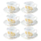 Ceramic Coffee Cup and Saucer Set of 6 Pcs Abstract Print Design 85CC/11 cm (Ctn Box 24 units)