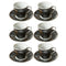 Ceramic Coffee Cup and Saucer Set of 6 Pcs Abstract Print Design 85CC/11 cm (Ctn Box 24 units)