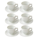 Ceramic Coffee Cup and Saucer Set of 6 Pcs Plain Design 85CC/11 cm (Ctn Box 24 units)