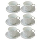 Ceramic Coffee Cup and Saucer Set of 6 Pcs Plain Design 85CC/11 cm (Ctn Box 24 units)
