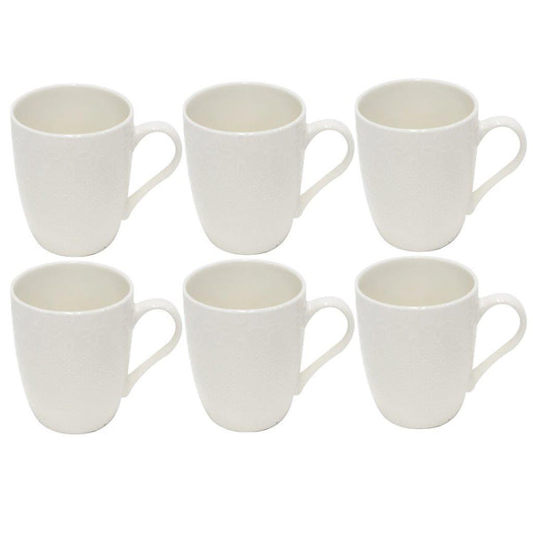 Ceramic Coffee Mug Set of 6 Pcs with Box White & Tableware 9*11 cm (Ctn Box 12 units)