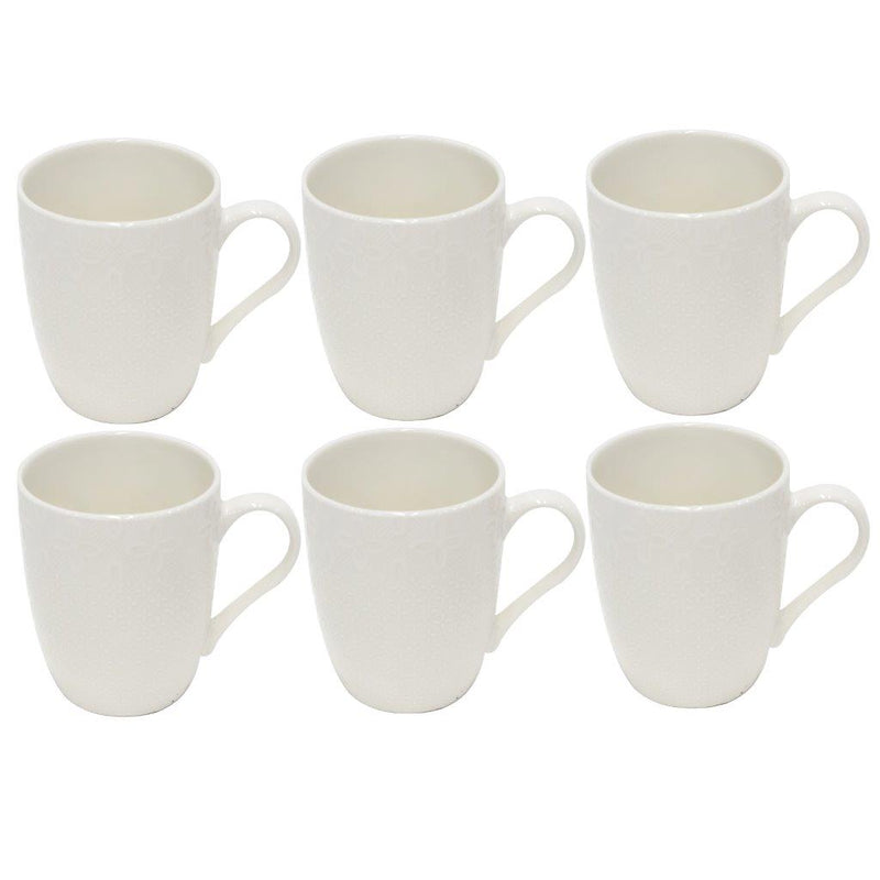 Ceramic Coffee Mug Set of 6 Pcs with Box White & Tableware 9*11 cm (Ctn Box 12 units)