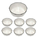 Ceramic Dinnerware Serveware Plain White Bowl Set of 7 Pcs 7pcs set (4.5"/8") (Ctn Box 12 units)