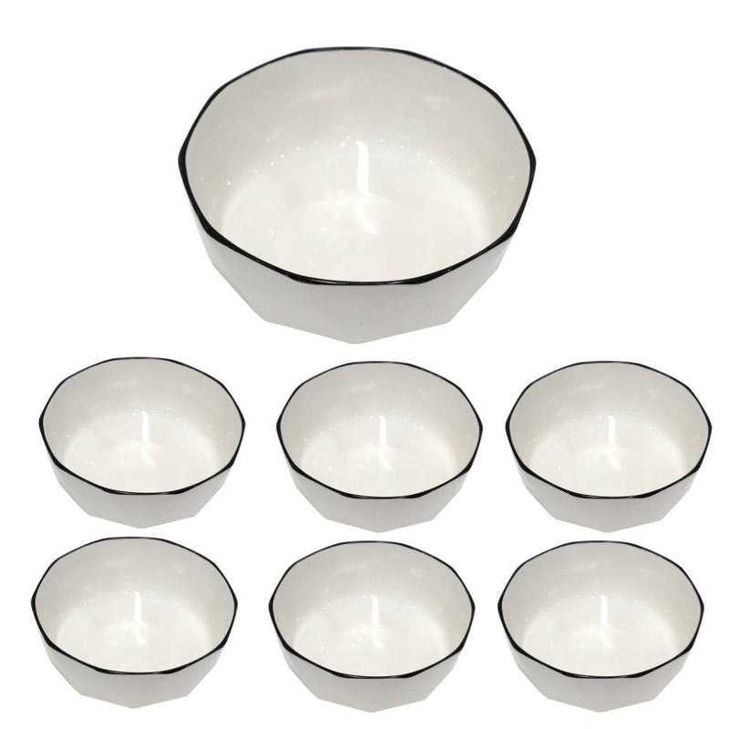 Ceramic Dinnerware Serveware Plain White Bowl Set of 7 Pcs 7pcs set (4.5"/8") (Ctn Box 12 units)