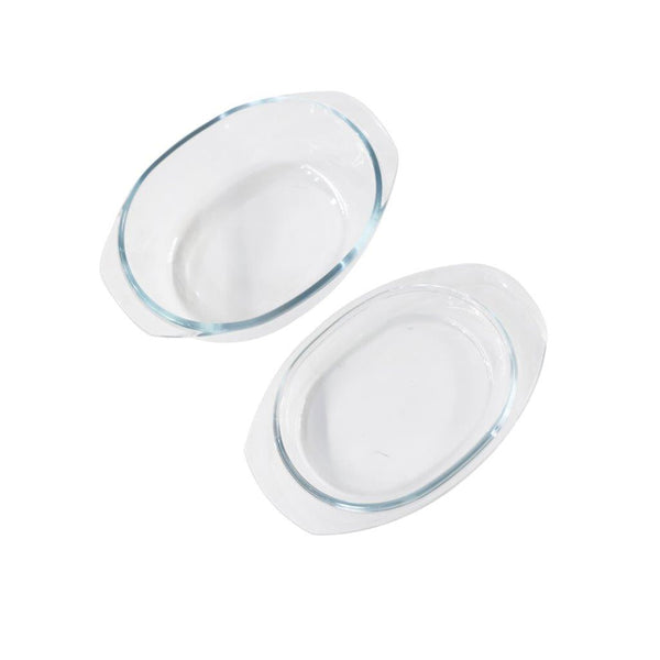 Oval Heat Resistant Glass Baking Dish Set of 3 Pcs 22*15/26.5*16/33*23.5 cm (Ctn Box 4 units)