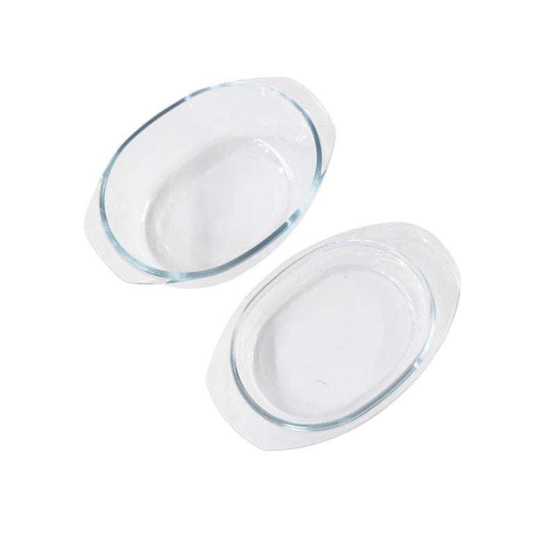 Oval Heat Resistant Glass Baking Dish Set of 3 Pcs 22*15/26.5*16/33*23.5 cm (Ctn Box 4 units)