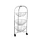Iron Fruit Vegetable Trolley 3 Tier Wheels Kitchen Storage Shelf Chrome Finish 32*32*14 cm (Ctn Box 12 units)