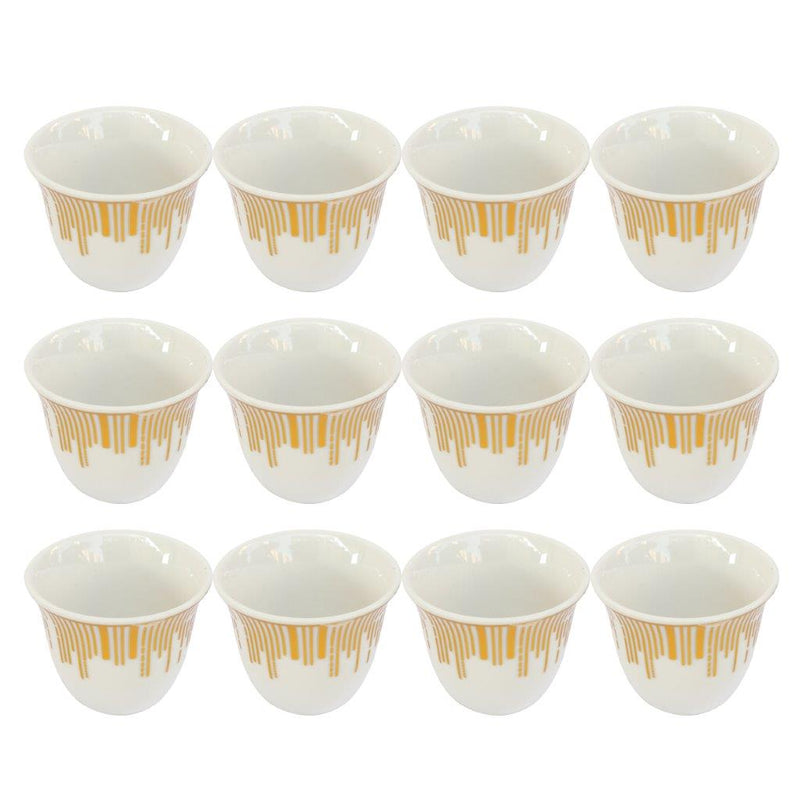 Ceramic Coffee Cawa Shafee Cup Set of 12 Pcs Abstract Print 75 ml (Ctn Box 24 units)