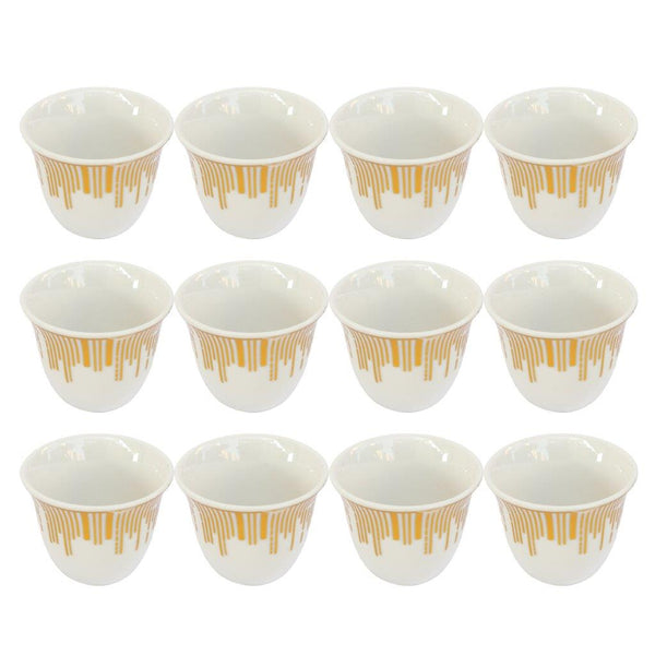 Ceramic Coffee Cawa Shafee Cup Set of 12 Pcs Abstract Print 75 ml (Ctn Box 24 units)