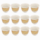 Ceramic Coffee Cawa Shafee Cup Set of 12 Pcs Abstract Print 75 ml (Ctn Box 24 units)